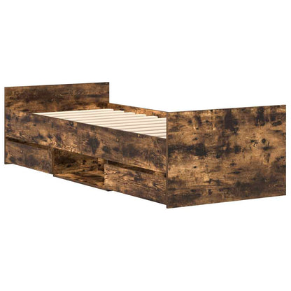 Bed Frame without Mattress Smoked Oak 90x190 cm Single