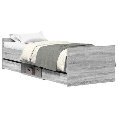Bed Frame without Mattress Grey Sonoma 90x190 cm Single