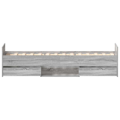 Bed Frame without Mattress Grey Sonoma 90x190 cm Single
