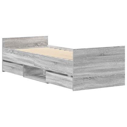 Bed Frame without Mattress Grey Sonoma 90x190 cm Single