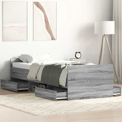 Bed Frame without Mattress Grey Sonoma 90x190 cm Single