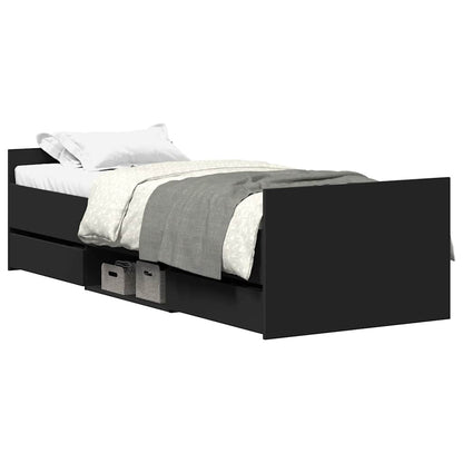 Bed Frame without Mattress Black 75x190 cm Small Single