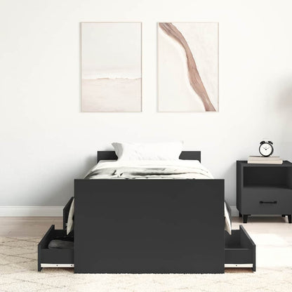 Bed Frame without Mattress Black 75x190 cm Small Single
