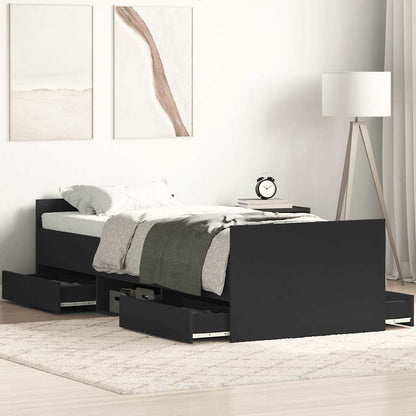 Bed Frame without Mattress Black 75x190 cm Small Single