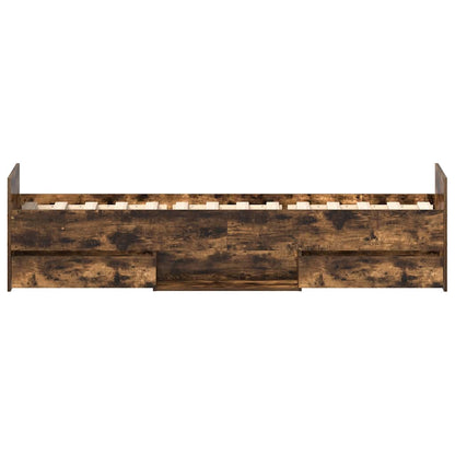 Bed Frame without Mattress Smoked Oak 75x190 cm Small Single