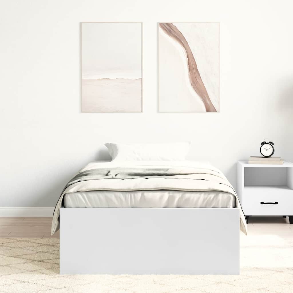 Bed Frame without Mattress White 90x200 cm