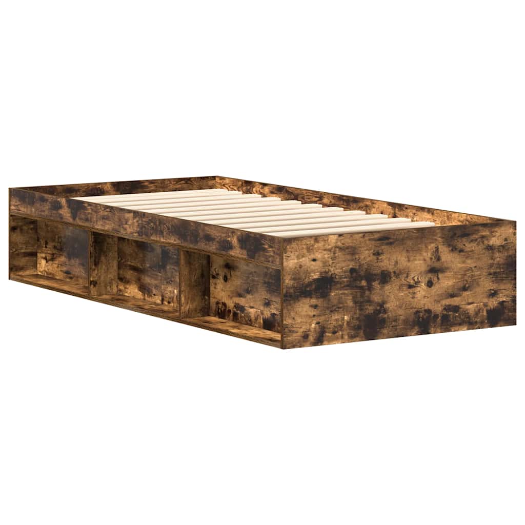 Bed Frame without Mattress Smoked Oak 90x200 cm