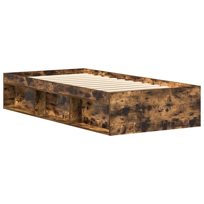 Bed Frame without Mattress Smoked Oak 90x200 cm