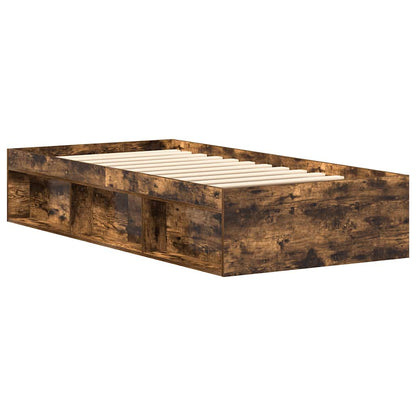 Bed Frame without Mattress Smoked Oak 90x200 cm
