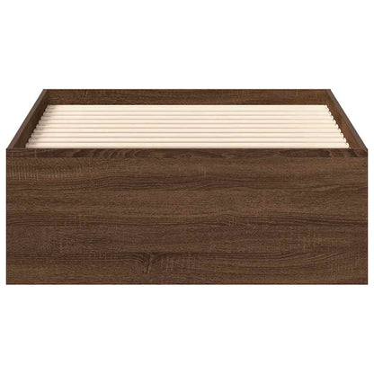 Bed Frame without Mattress Brown Oak 90x200 cm