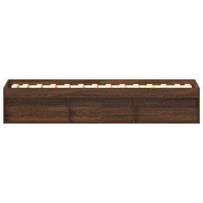 Bed Frame without Mattress Brown Oak 90x200 cm