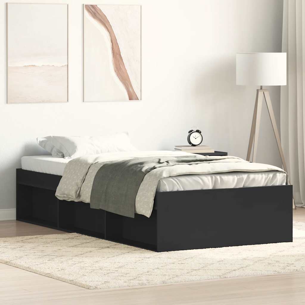 Bed Frame without Mattress Black 100x200 cm