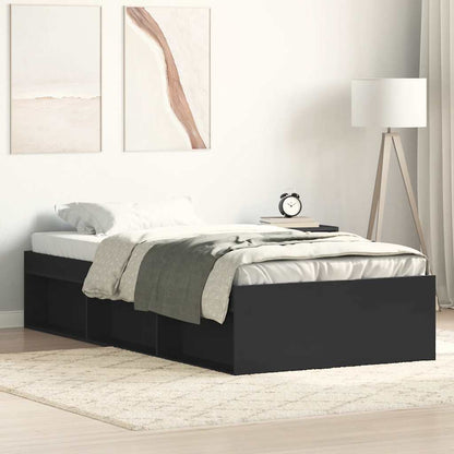 Bed Frame without Mattress Black 100x200 cm