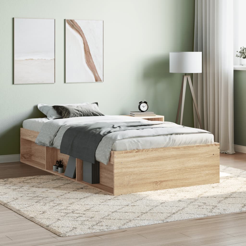 Bed Frame without Mattress Sonoma Oak 100x200 cm