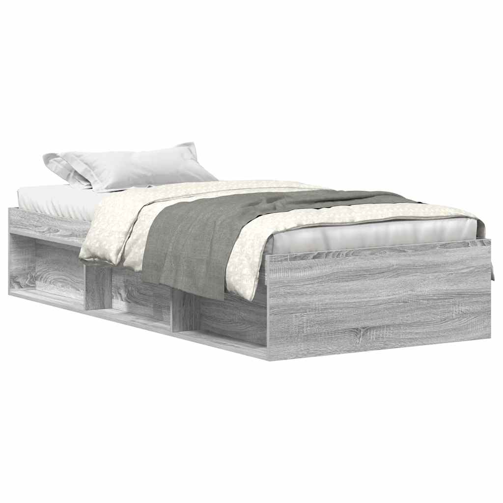 Bed Frame without Mattress Grey Sonoma 100x200 cm