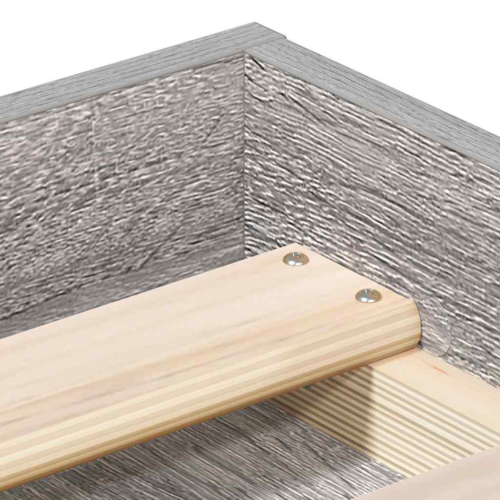 Bed Frame without Mattress Grey Sonoma 100x200 cm