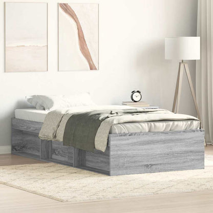 Bed Frame without Mattress Grey Sonoma 100x200 cm