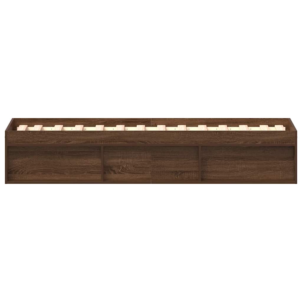 Bed Frame without Mattress Brown Oak 100x200 cm