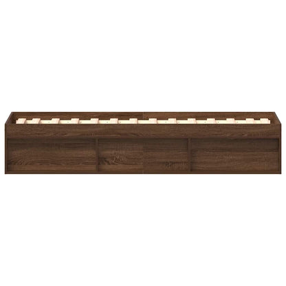 Bed Frame without Mattress Brown Oak 100x200 cm