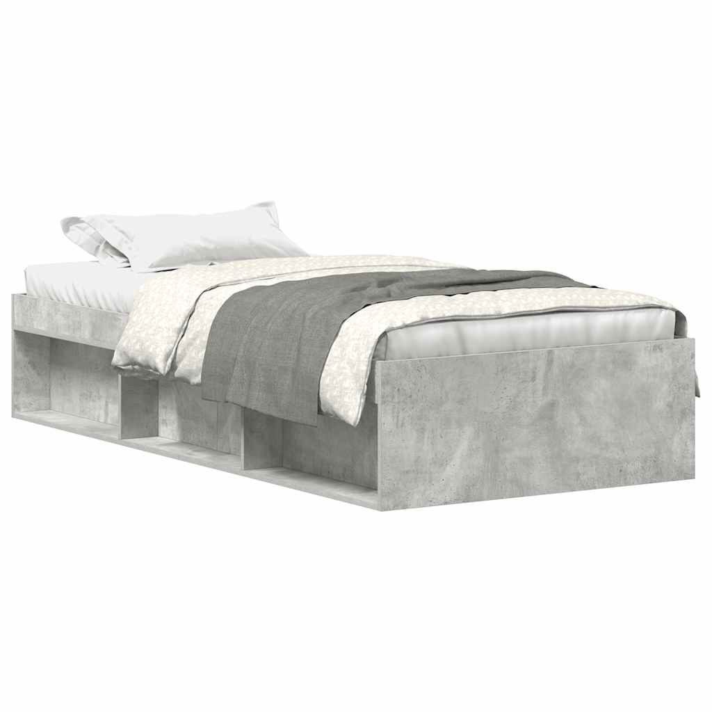 Bed Frame without Mattress Concrete Grey 90x190 cm Single