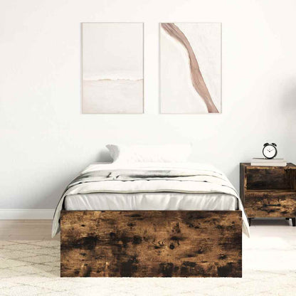 Bed Frame without Mattress Smoked Oak 90x190 cm Single
