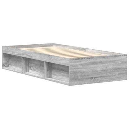 Bed Frame without Mattress Grey Sonoma 90x190 cm Single