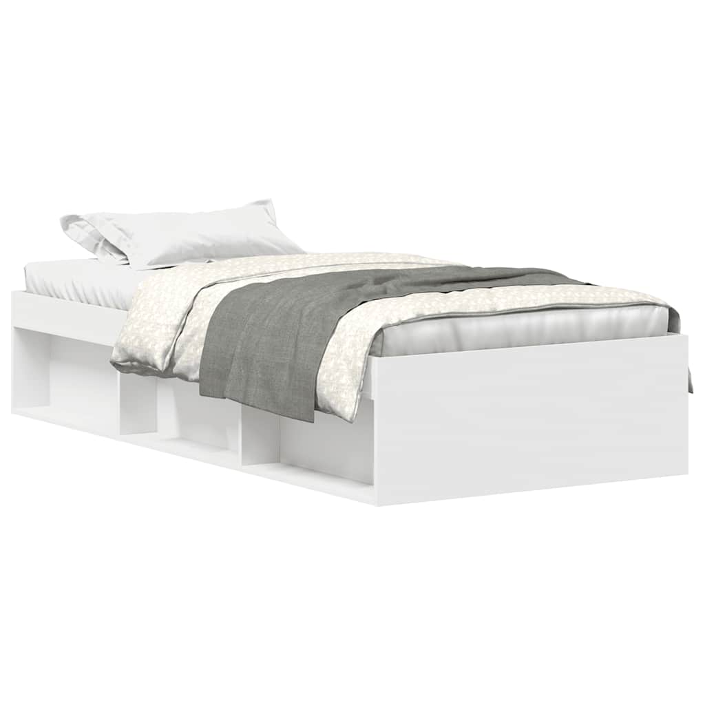 Bed Frame without Mattress White 75x190 cm Small Single Small Single