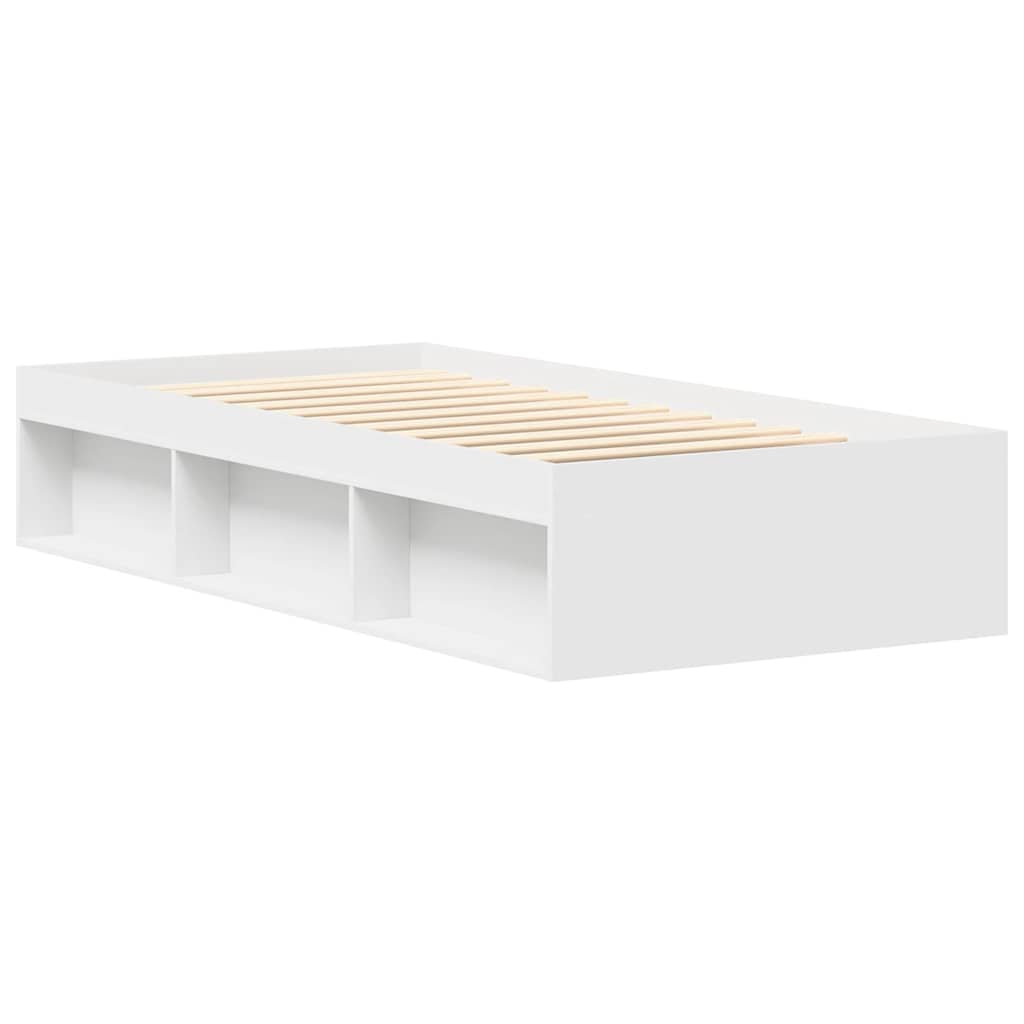 Bed Frame without Mattress White 75x190 cm Small Single Small Single