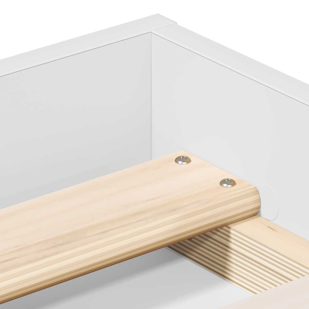 Bed Frame without Mattress White 75x190 cm Small Single Small Single