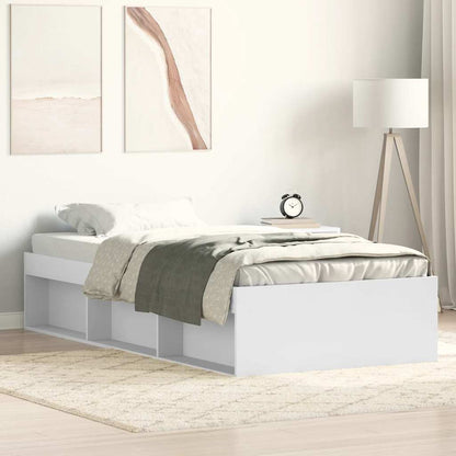 Bed Frame without Mattress White 75x190 cm Small Single Small Single