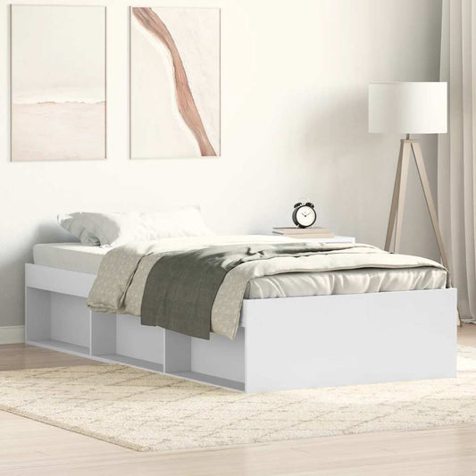 Bed Frame without Mattress White 75x190 cm Small Single Small Single