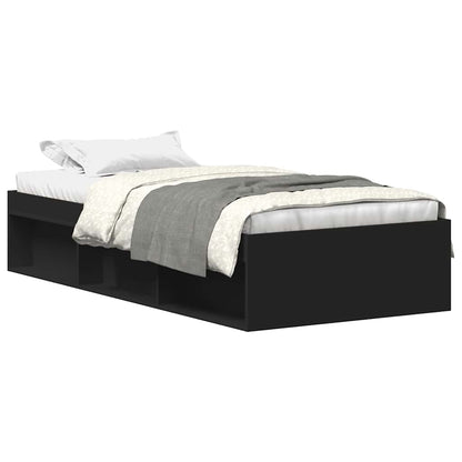 Bed Frame without Mattress Black 75x190 cm Small Single Small Single