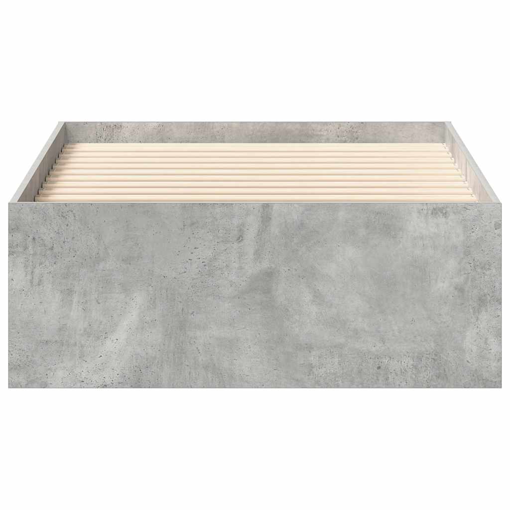 Bed Frame without Mattress Concrete Grey 75x190 cm Small Single Small Single