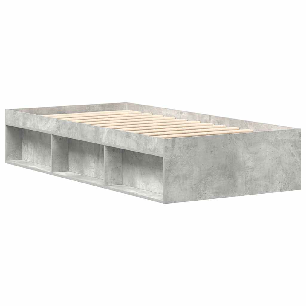Bed Frame without Mattress Concrete Grey 75x190 cm Small Single Small Single