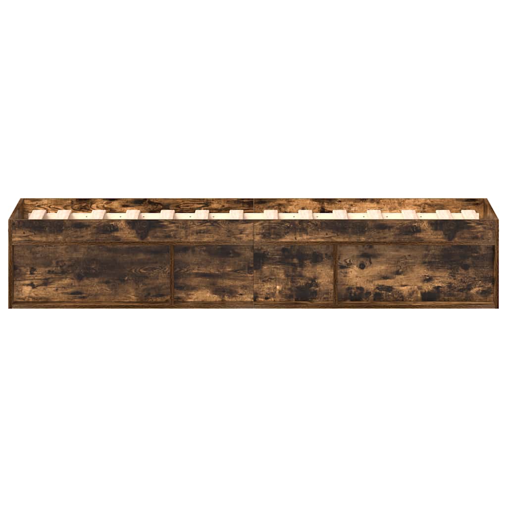 Bed Frame without Mattress Smoked Oak 75x190 cm Small Single Small Single