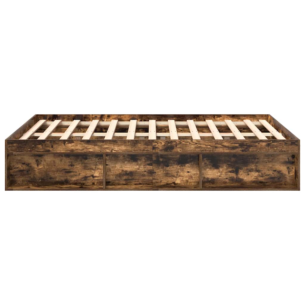 Bed Frame without Mattress Smoked Oak 120x200 cm