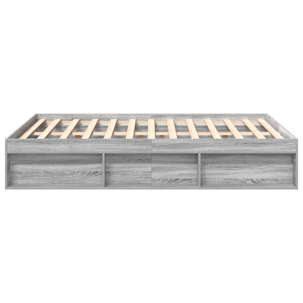 Bed Frame without Mattress Grey Sonoma 120x200 cm