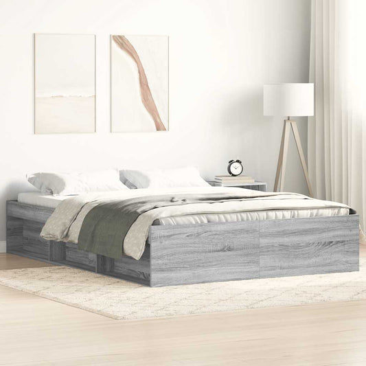 Bed Frame without Mattress Grey Sonoma 120x200 cm