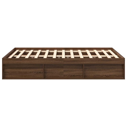 Bed Frame without Mattress Brown Oak 120x200 cm
