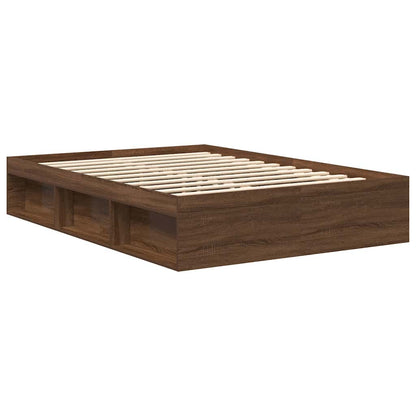 Bed Frame without Mattress Brown Oak 120x200 cm