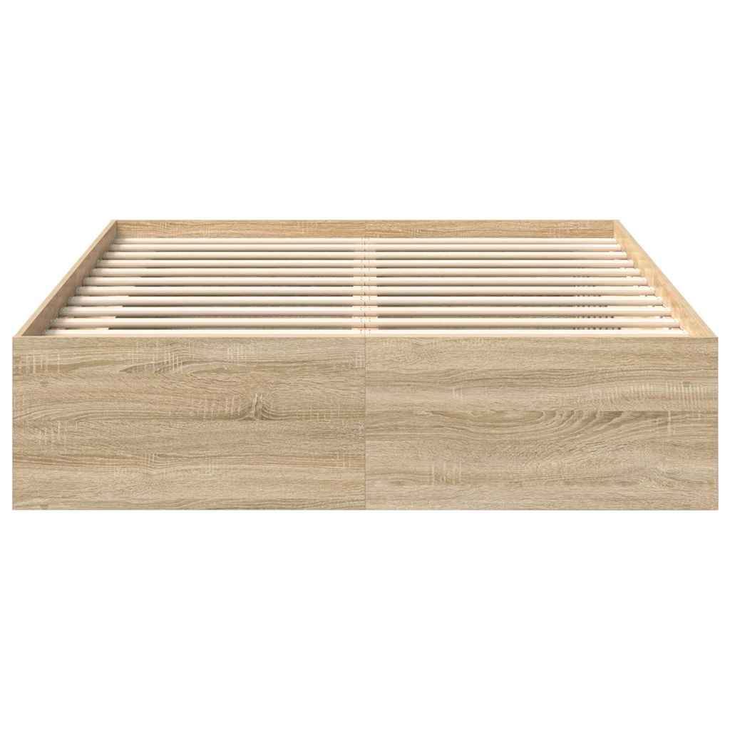 Bed Frame without Mattress Sonoma Oak 140x200 cm