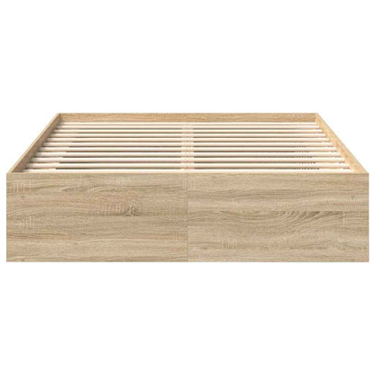 Bed Frame without Mattress Sonoma Oak 140x200 cm
