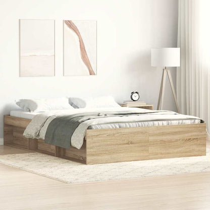 Bed Frame without Mattress Sonoma Oak 140x200 cm