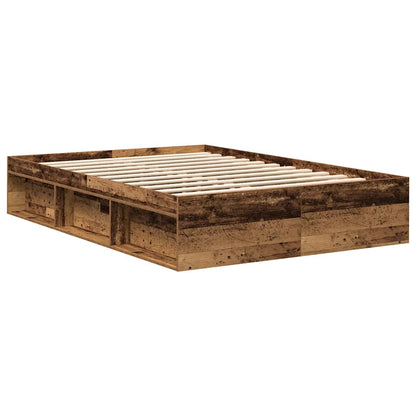 Bed Frame without Mattress Smoked Oak 140x200 cm