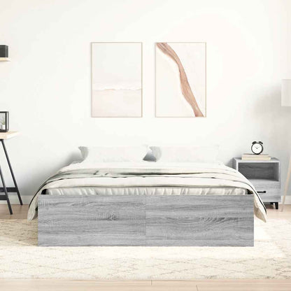 Bed Frame without Mattress Grey Sonoma 140x200 cm