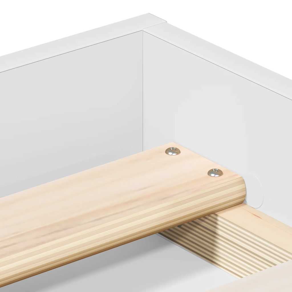 Bed Frame without Mattress White 150x200 cm King Size King Size