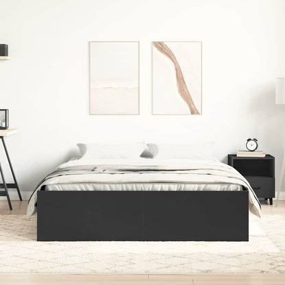 Bed Frame without Mattress Black 150x200 cm King Size King Size
