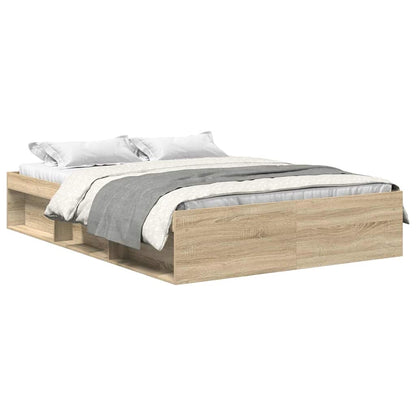 Bed Frame without Mattress Sonoma Oak 150x200 cm King Size King Size
