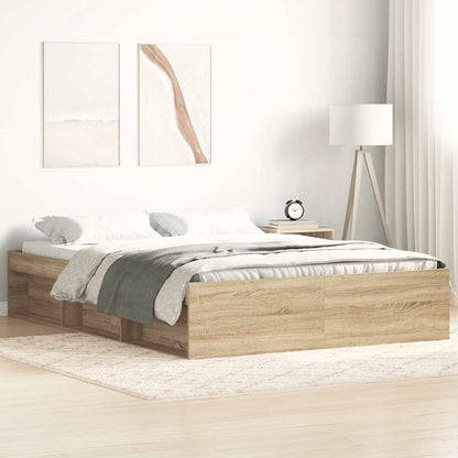 Bed Frame without Mattress Sonoma Oak 150x200 cm King Size King Size