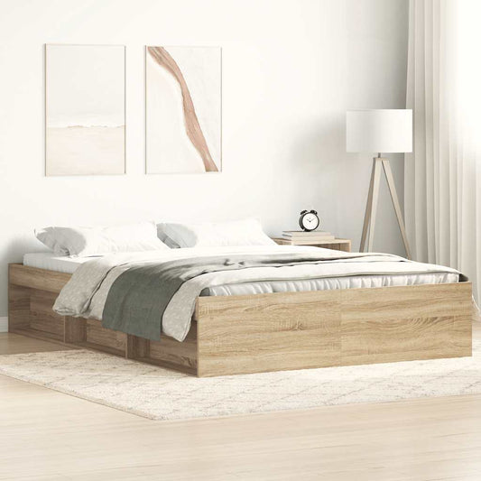 Bed Frame without Mattress Sonoma Oak 150x200 cm King Size King Size
